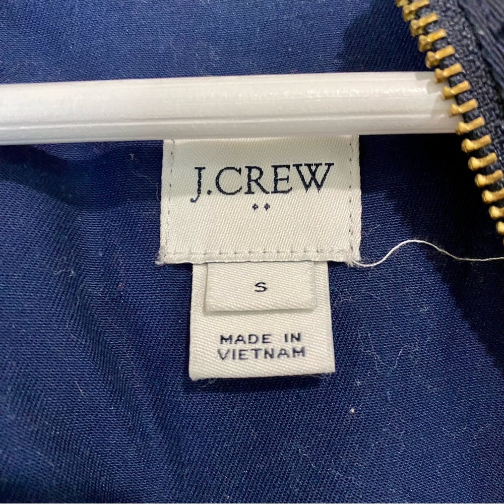 J. Crew Women’s Lightweight Military Style Hooded Jacket Navy Blue Small FLAW - Picture 7 of 10